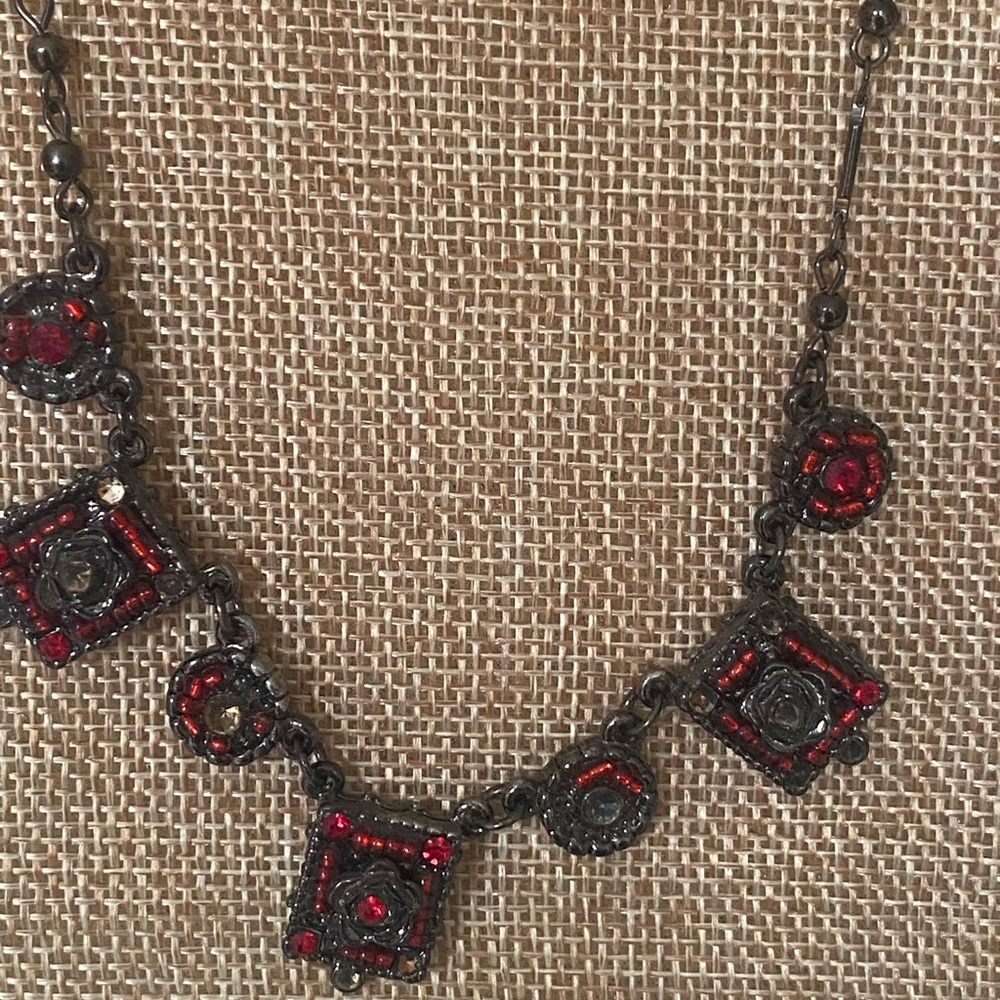 Ruby & Black Chain Necklace